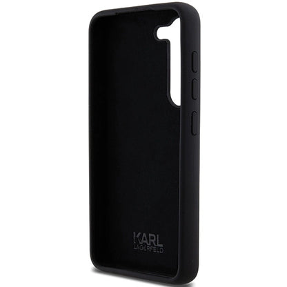 Karl Lagerfeld Silicone Karl&amp;Choupette Metal Pin case for Samsung Galaxy S23 - black_6