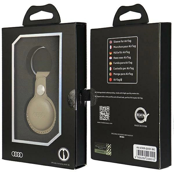 Audi Synthetic Leather AirTag case - beige_6