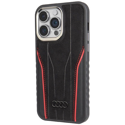 Audi Genuine Leather case with MagSafe for iPhone 14 Pro Max - black and red_1