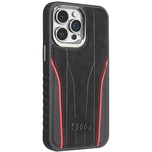 Audi Genuine Leather case with MagSafe for iPhone 14 Pro Max - black and red_6