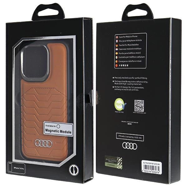 Audi Synthetic Leather case with MagSafe for iPhone 14 Pro - brown_6