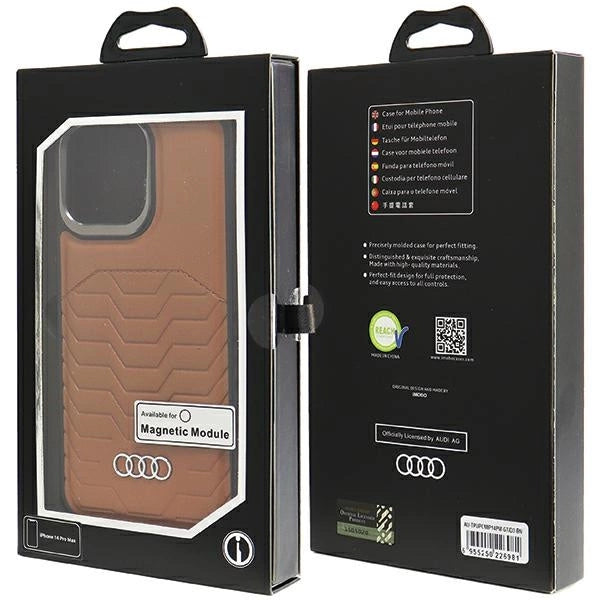 Audi Synthetic Leather case with MagSafe for iPhone 14 Pro Max - brown_6