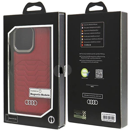 Audi Synthetic Leather case with MagSafe for iPhone 14 Pro Max - red_6