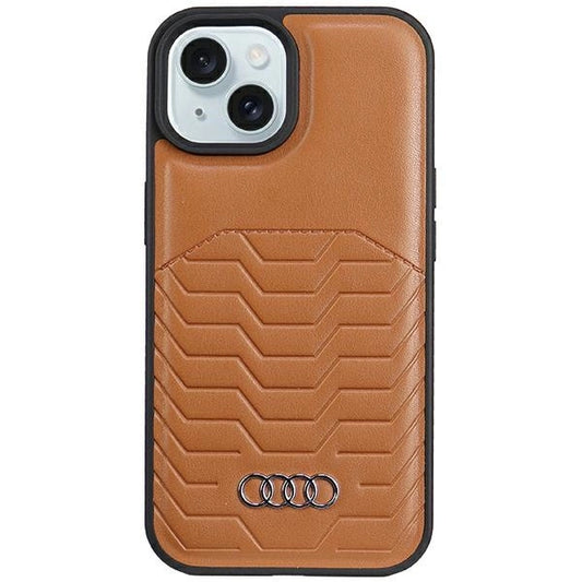 Audi Synthetic Leather case with MagSafe for iPhone 15 / 14 / 13 - brown_0