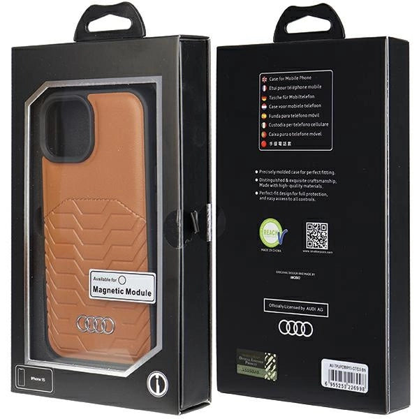 Audi Synthetic Leather case with MagSafe for iPhone 15 / 14 / 13 - brown_6