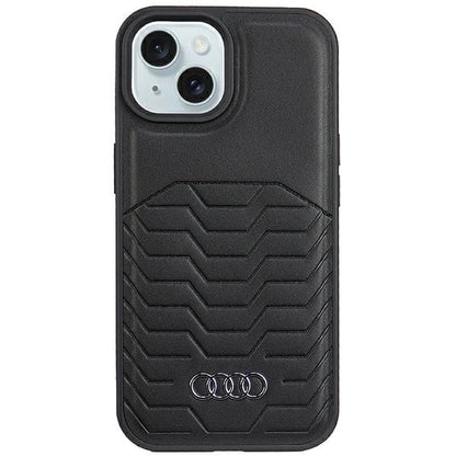 Audi Synthetic Leather Case with MagSafe for iPhone 15 Plus / 14 Plus - Black_0