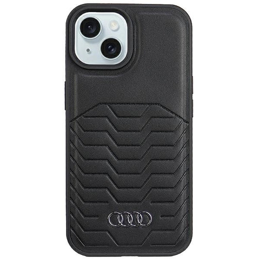 Audi Synthetic Leather Case with MagSafe for iPhone 15 Plus / 14 Plus - Black_0