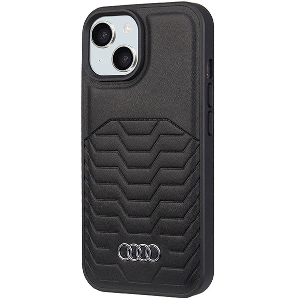 Audi Synthetic Leather Case with MagSafe for iPhone 15 Plus / 14 Plus - Black_1