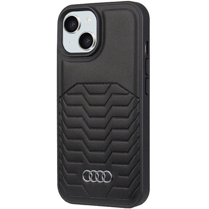 Audi Synthetic Leather Case with MagSafe for iPhone 15 Plus / 14 Plus - Black_1