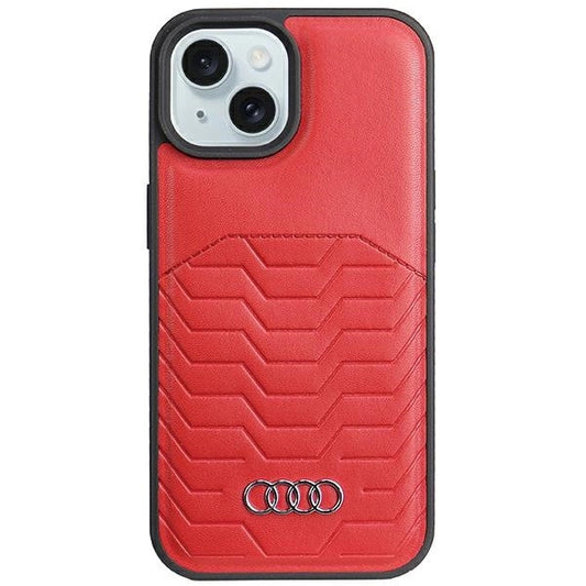 Audi Synthetic Leather Case with MagSafe for iPhone 15 Plus / 14 Plus - Red_0