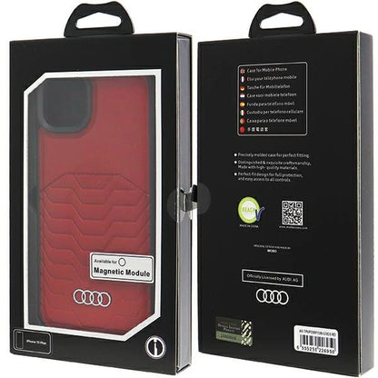 Audi Synthetic Leather Case with MagSafe for iPhone 15 Plus / 14 Plus - Red_6
