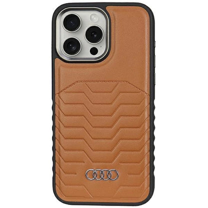 Audi Synthetic Leather case with MagSafe for iPhone 15 Pro - brown_0