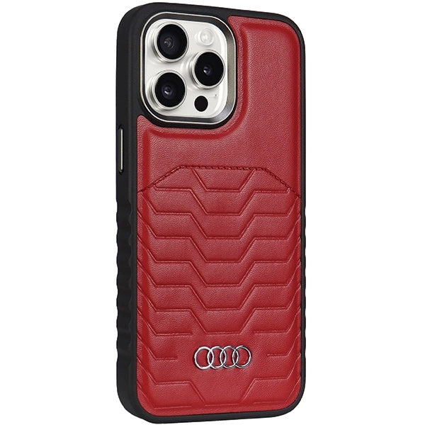Audi Synthetic Leather case with MagSafe for iPhone 15 Pro - red_5