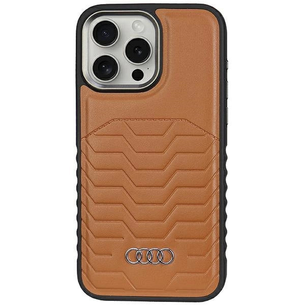 Audi Synthetic Leather case with MagSafe for iPhone 15 Pro Max - brown_0