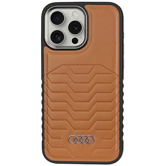 Audi Synthetic Leather case with MagSafe for iPhone 15 Pro Max - brown_0