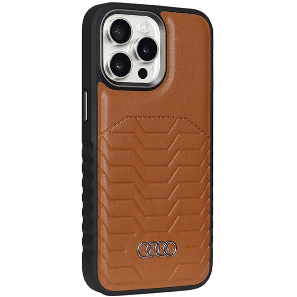 Audi Synthetic Leather case with MagSafe for iPhone 15 Pro Max - brown_5