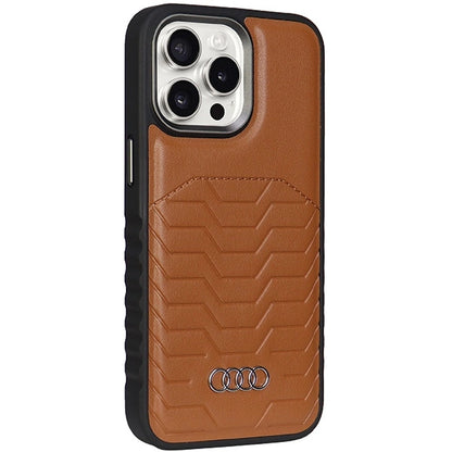 Audi Synthetic Leather case with MagSafe for iPhone 15 Pro Max - brown_5