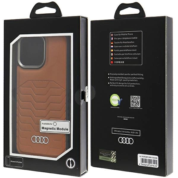 Audi Synthetic Leather case with MagSafe for iPhone 15 Pro Max - brown_6