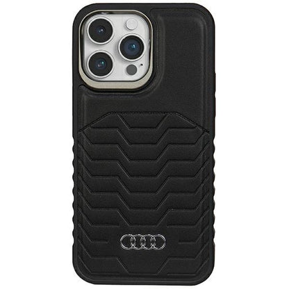 Audi Synthetic Leather case with MagSafe for iPhone 15 Pro Max - black_0