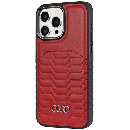 Audi Synthetic Leather case with MagSafe for iPhone 15 Pro Max - red_1