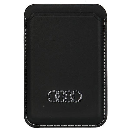 Audi Synthetic Leather magnetic wallet compatible with MagSafe - black_0