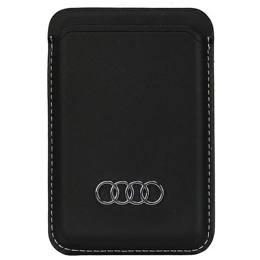 Audi Synthetic Leather magnetic wallet compatible with MagSafe - black_0