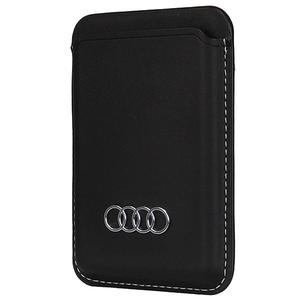 Audi Synthetic Leather magnetic wallet compatible with MagSafe - black_1