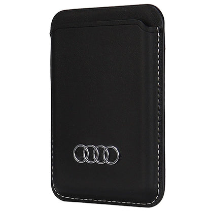 Audi Synthetic Leather magnetic wallet compatible with MagSafe - black_1