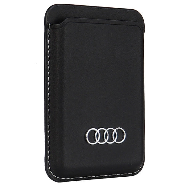 Audi Synthetic Leather magnetic wallet compatible with MagSafe - black_5
