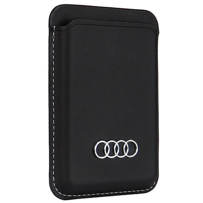 Audi Synthetic Leather magnetic wallet compatible with MagSafe - black_5
