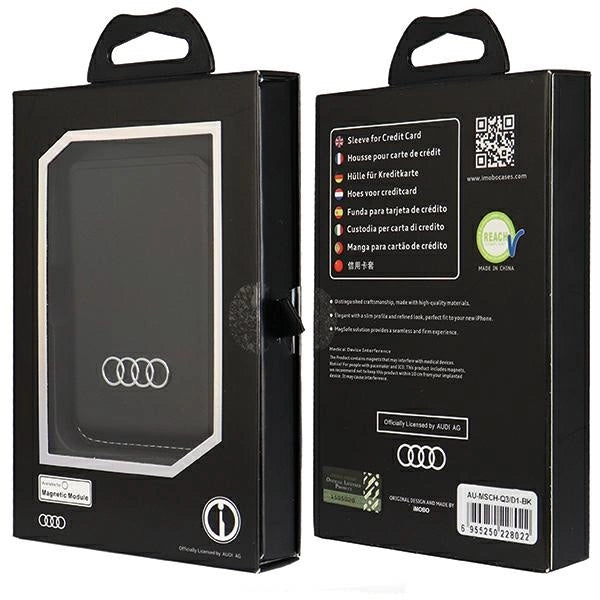 Audi Synthetic Leather magnetic wallet compatible with MagSafe - black_6