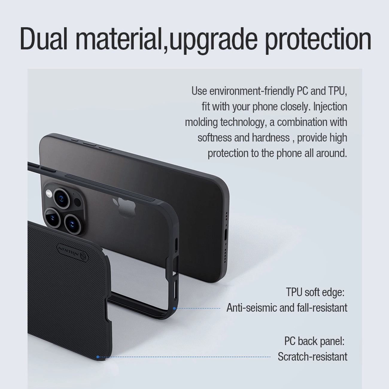 Nillkin Super Frosted Shield Pro Magnetic Case for iPhone 15 Pro Max - black_10