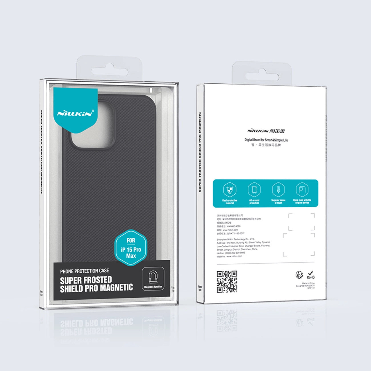 Nillkin Super Frosted Shield Pro Magnetic Case for iPhone 15 Pro Max - black_18
