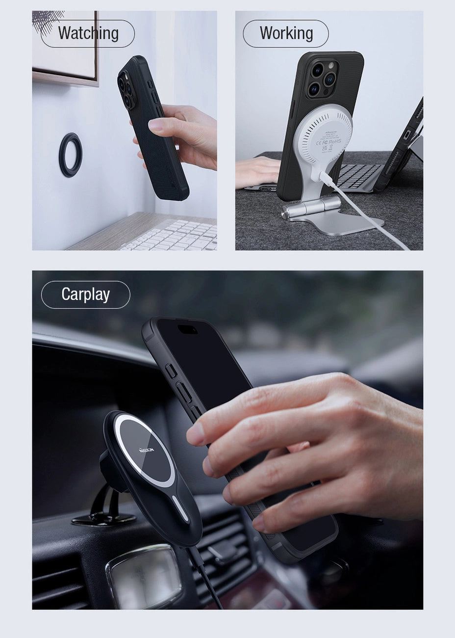 Nillkin Super Frosted Shield Pro Magnetic Case for iPhone 15 Pro Max - black_8