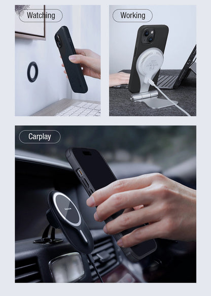 Nillkin Super Frosted Shield Pro Magnetic Case for iPhone 15 - black_8