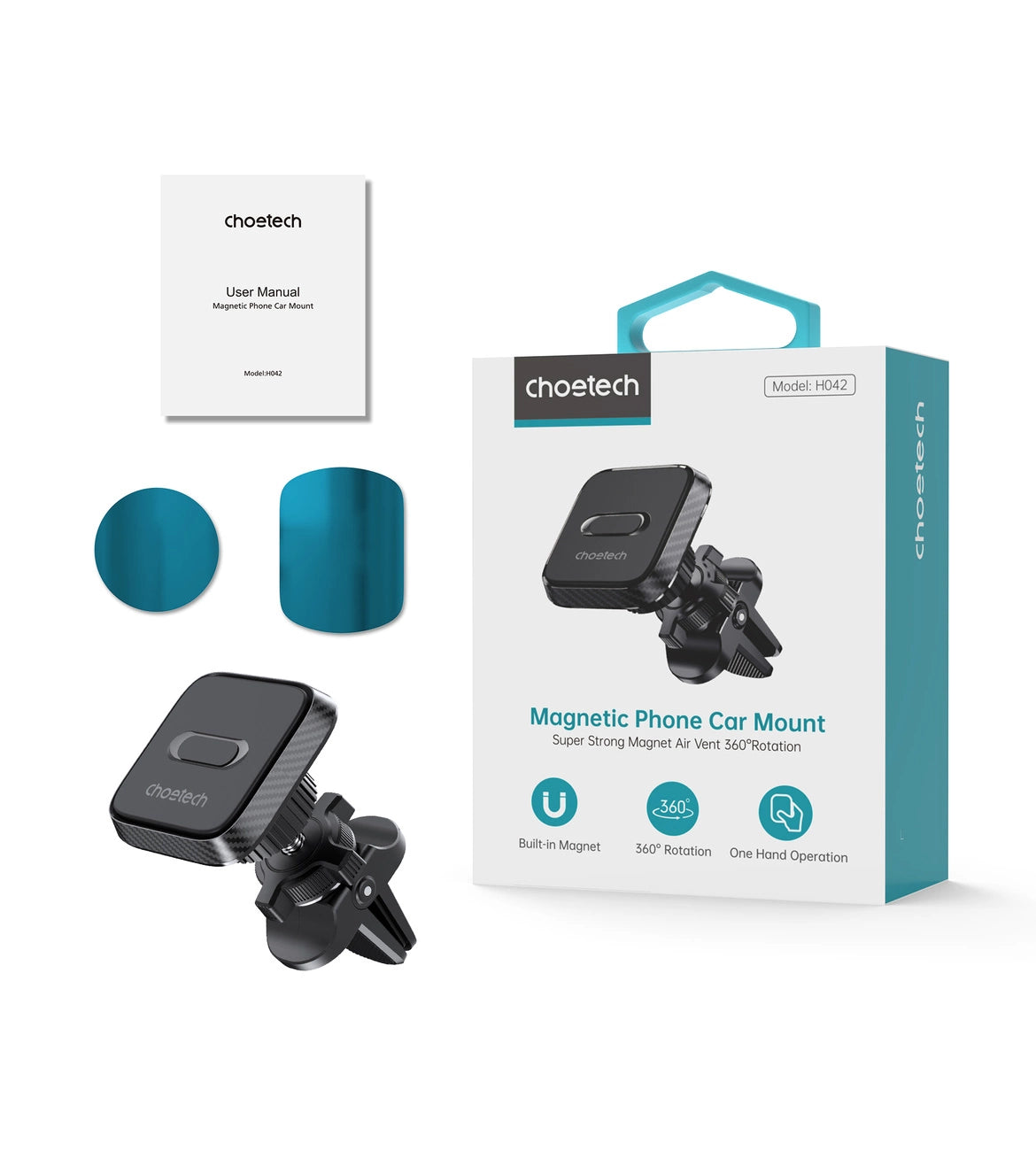 Choetech H042 magnetic car holder for air vent - black_4