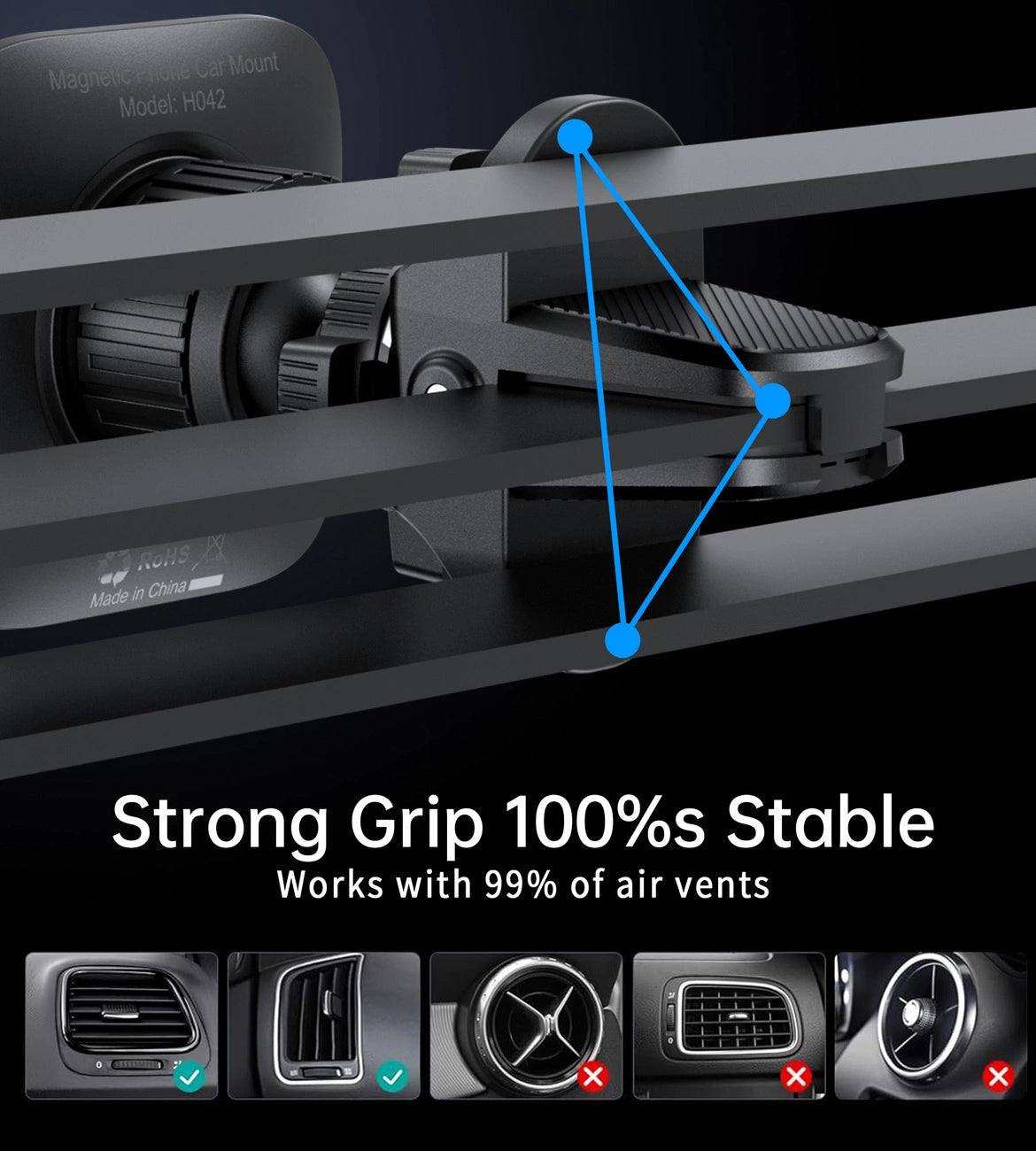 Choetech H042 magnetic car holder for air vent - black_5