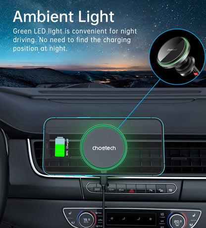Choetech T204-F magnetic car holder with 15W wireless charging - black_11