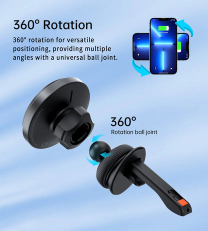 Choetech T204-F magnetic car holder with 15W wireless charging - black_7
