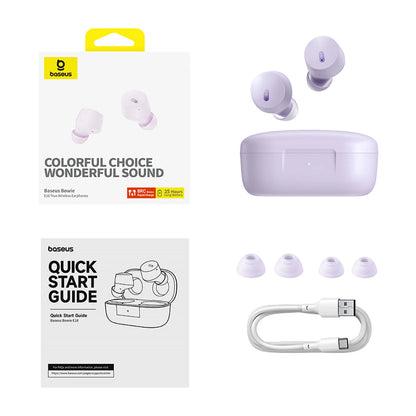 Baseus Bowie E18 Wireless TWS ENC IPX4 Earphones - Purple_10