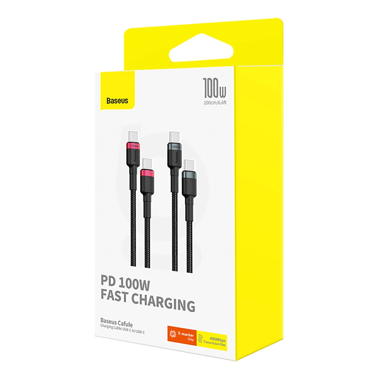 Baseus Cafule USB-C / USB-C cable 100W 1 m - red-black and black-gray (2 pcs.)_12