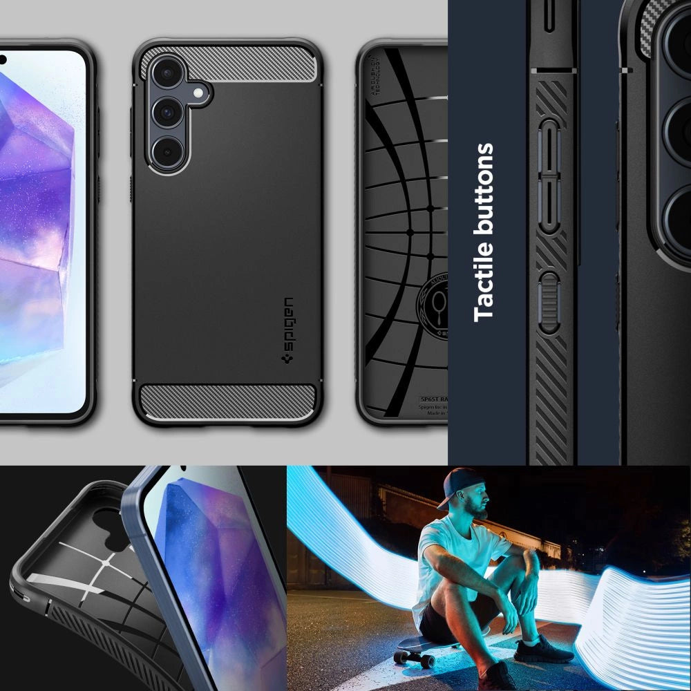 Spigen Rugged Armor Case for Samsung Galaxy A55 5G - Matte Black_16