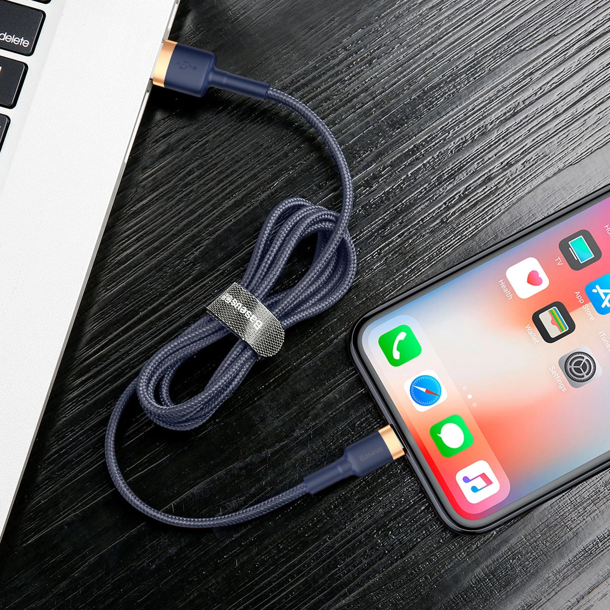 Baseus Cafule Lightning cable 2.4A 1m (Gold+Dark blue)_18