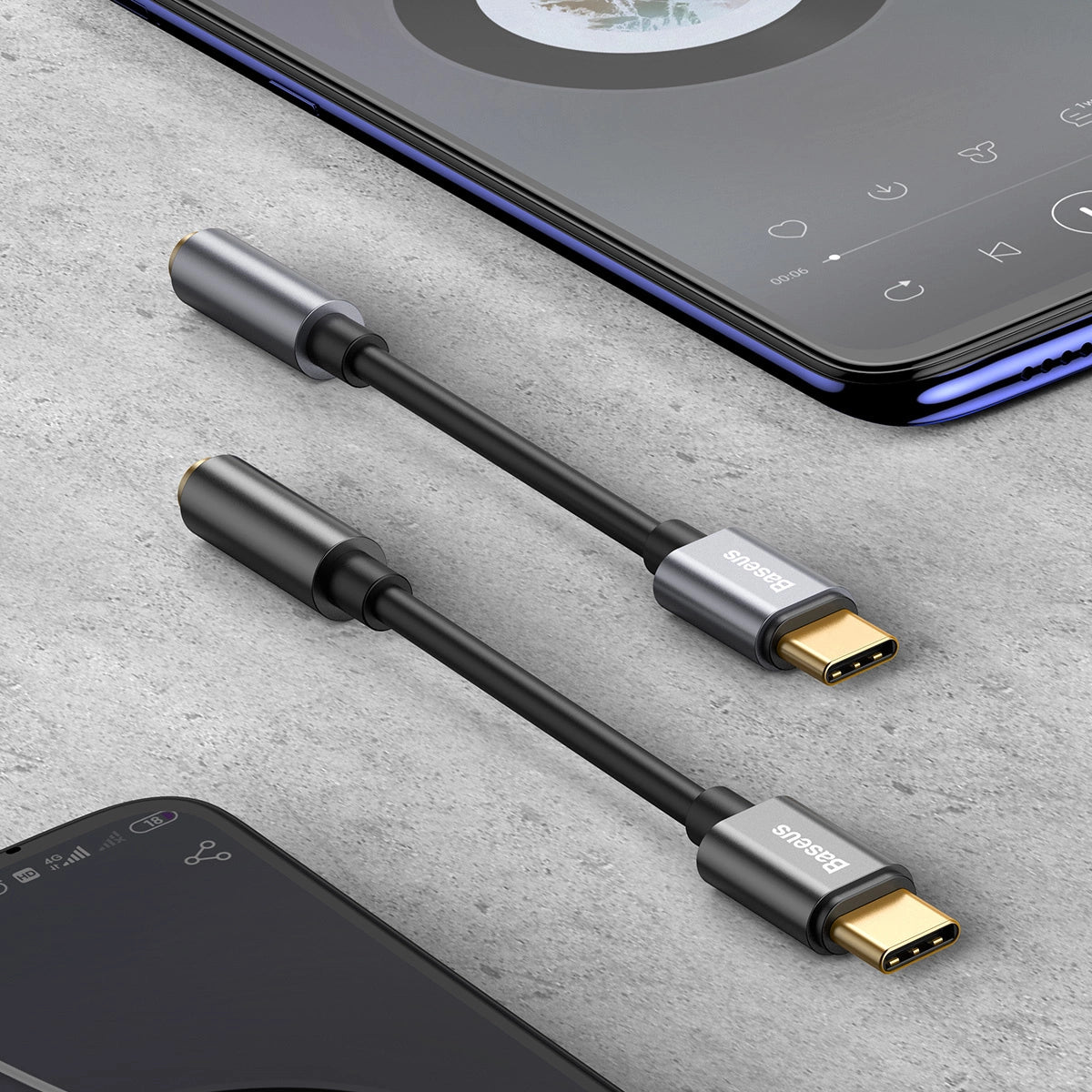 Baseus L54 adapter for USB-C headphones / mini jack 3.5mm DAC 24 bit 48 KHz - gray_14