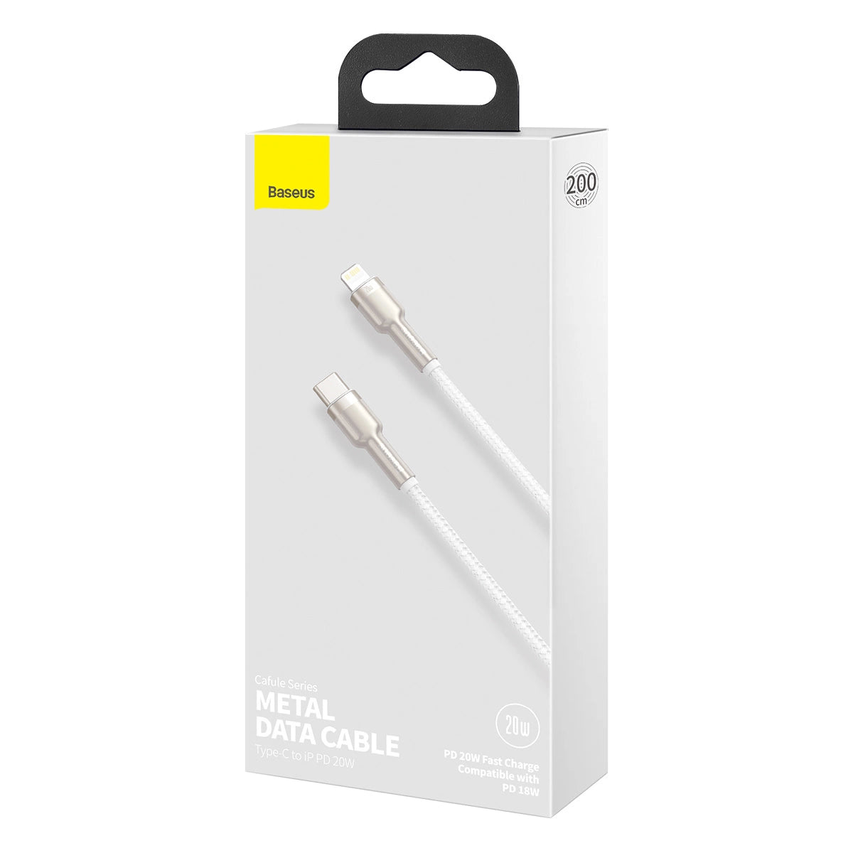 USB-C cable for Lightning Baseus Cafule, PD, 20W, 2m (white)_10