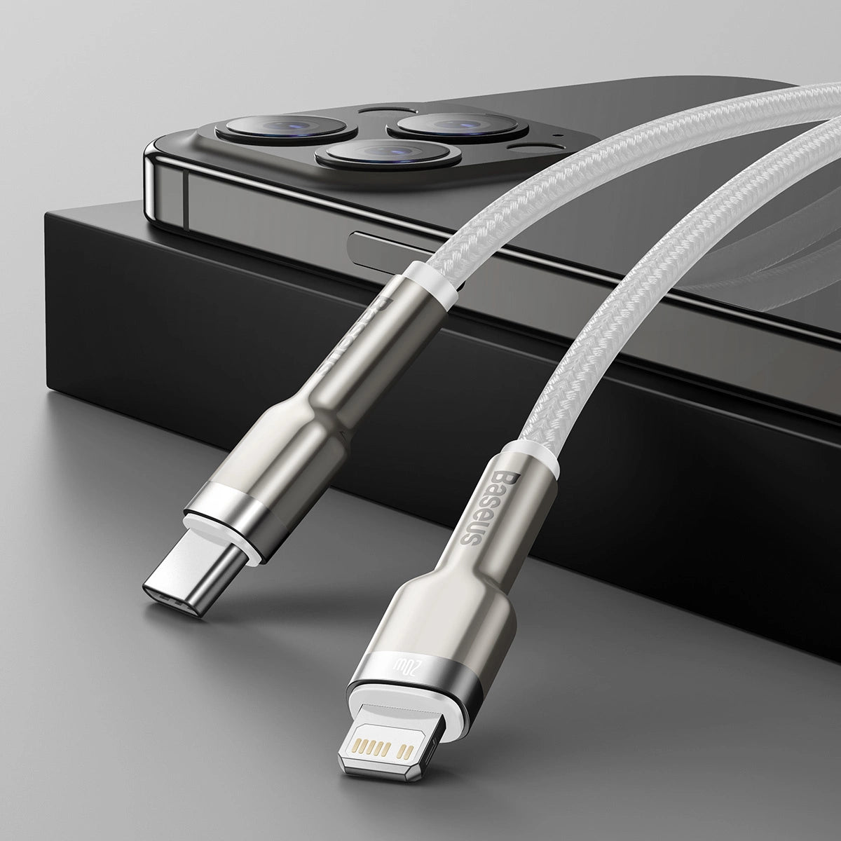 USB-C cable for Lightning Baseus Cafule, PD, 20W, 2m (white)_17