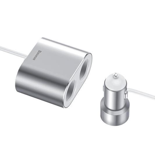 Baseus CRDYQ-0S splitter 2x cigarette lighter socket 80W 2x USB-A 3.1A - silver_0