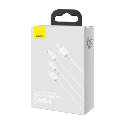 Baseus Superior Series USB-A - USB-C / Lightning / micro USB 3.5A cable 1m - white_10