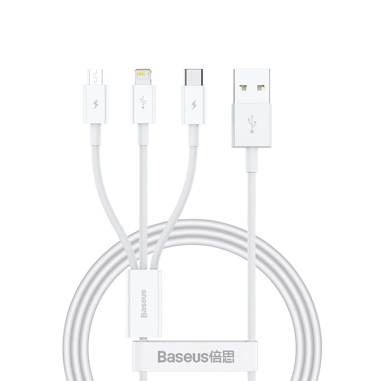 Baseus Superior Series USB-A - USB-C / Lightning / micro USB 3.5A cable 1m - white_0