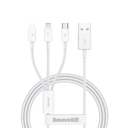Baseus Superior Series USB-A - USB-C / Lightning / micro USB 3.5A cable 1m - white_0
